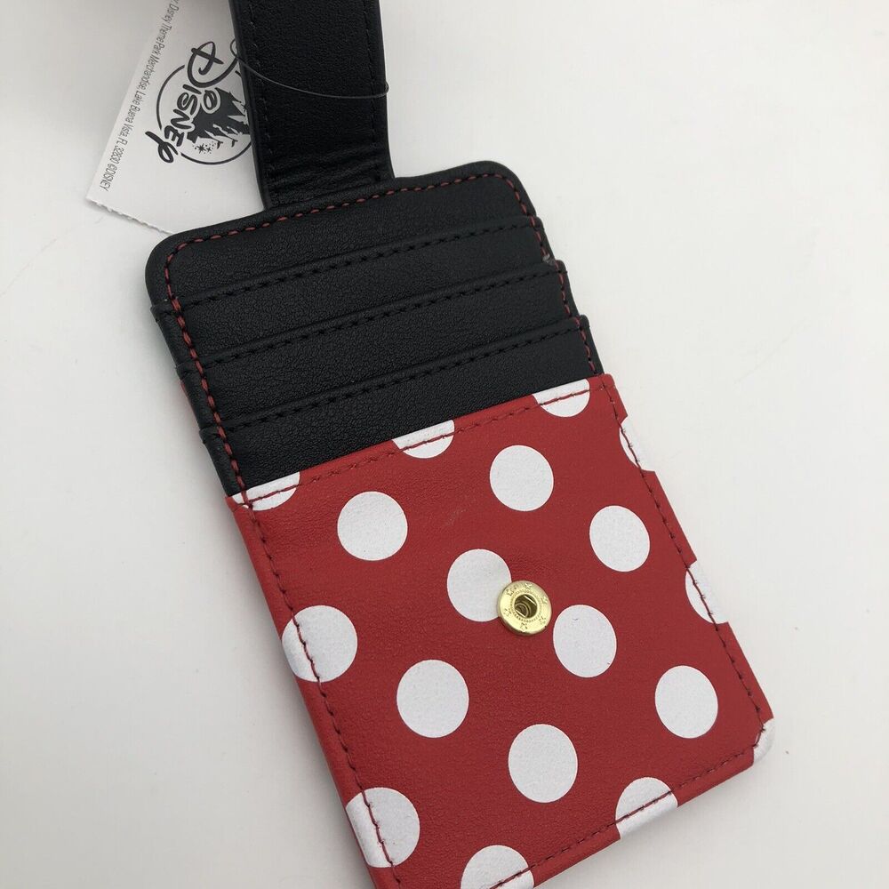 Disney Parks Wallet Minnie Mouse Slim ID Cardholder Gold Silhouette Dots & Bow - Picture 7 of 9